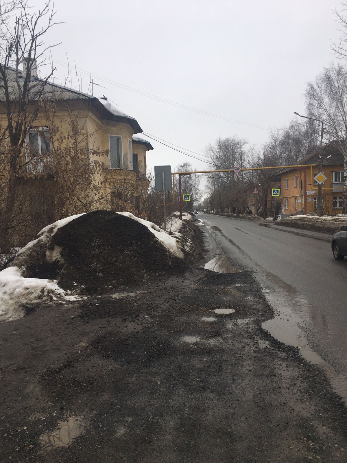 Ленинский район. Мкр. Лянгасово по ул. Горького от ул. Олега Кошевого до  ул. Октябрьская (тротуар по нечетной стороне)